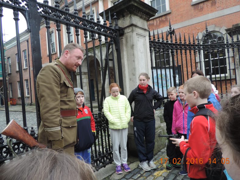 Cillian trying to gain entry to Dublin Castle. | Mary O'Malley